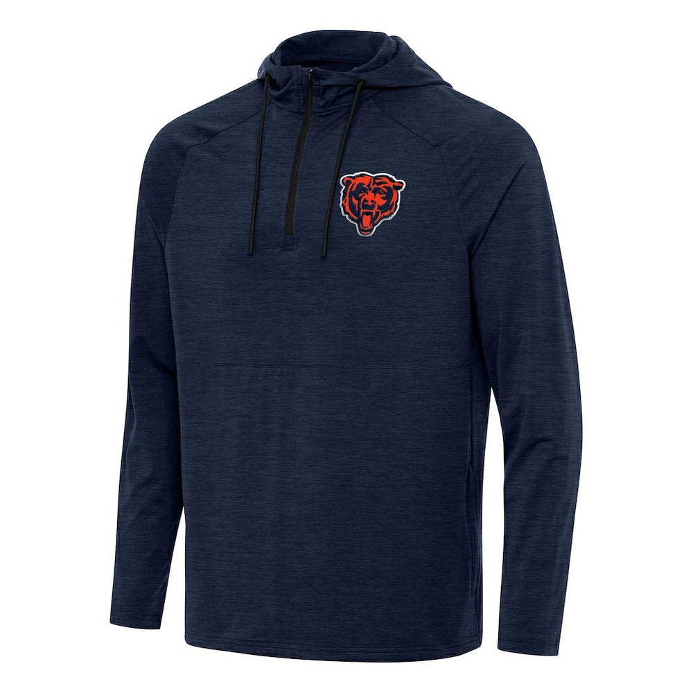 Chicago Bears Antigua Spikes Quarter-Zip Pullover Hoodie - Heather Navy outlet