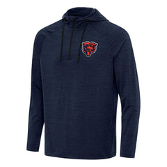 Chicago Bears Antigua Spikes Quarter-Zip Pullover Hoodie - Heather Navy outlet