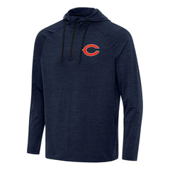Chicago Bears Antigua Spikes Quarter-Zip Pullover Hoodie - Heather Navy discount