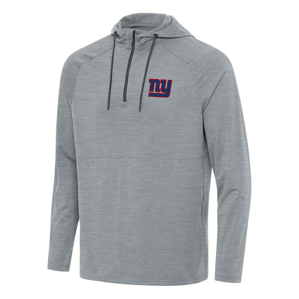 New York Giants Antigua Spikes Quarter-Zip Pullover Hoodie - Heather Gray on sale