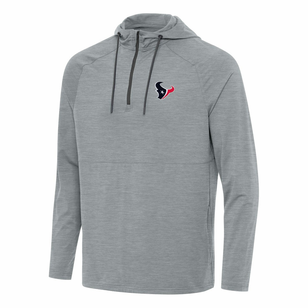 Houston Texans Antigua Spikes Quarter-Zip Pullover Hoodie - Heather Gray for sale