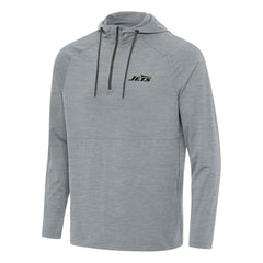 New York Jets Antigua Spikes Quarter-Zip Pullover Hoodie - Heather Gray for sale