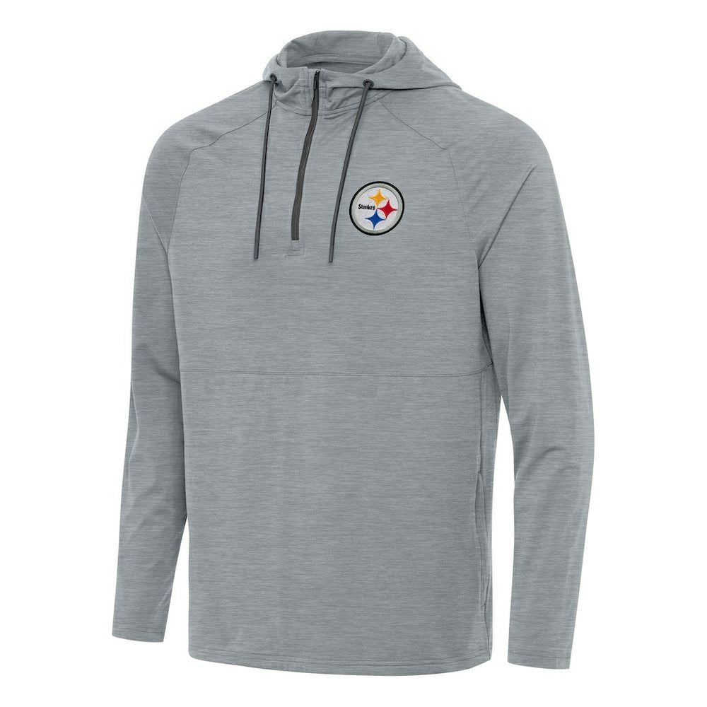 Pittsburgh Steelers Antigua Spikes Quarter-Zip Pullover Hoodie - Heather Gray cheap