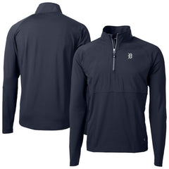 Detroit Tigers Cutter & Buck Adapt Eco Hybrid Raglan DryTec Quarter-Zip Jacket Navy