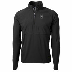 Kansas City Royals Cutter & Buck Adapt Eco Hybrid Raglan DryTec Quarter-Zip Jacket Black