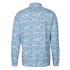 Detroit Tigers Cutter & Buck Traverse Eco Camo Tri-Blend DryTec Quarter-Zip Jacket Light Blue