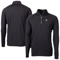 Detroit Tigers Cutter & Buck Adapt Eco Raglan Quarter-Zip Top Black