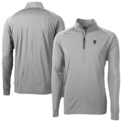 Detroit Tigers Cutter & Buck Adapt Eco Raglan Quarter-Zip Top Gray