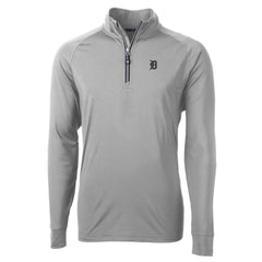Detroit Tigers Cutter & Buck Adapt Eco Raglan Quarter-Zip Top Gray