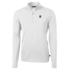 Detroit Tigers Cutter & Buck Virtue Eco Pique Quarter-Zip Jacket White