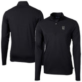 Kansas City Royals Cutter & Buck Virtue Eco Pique Quarter-Zip Jacket Black