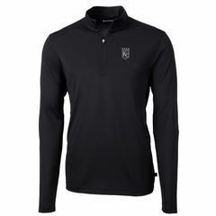 Kansas City Royals Cutter & Buck Virtue Eco Pique Quarter-Zip Jacket Black