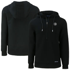 Chicago Cubs Cutter & Buck Roam Eco Recycled Half-Zip Pullover Hoodie Black