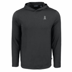 Los Angeles Angels Cutter & Buck Coastline Epic Comfort Eco Recycled Long Sleeve Hoodie T-Shirt Black