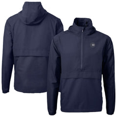 Chicago Cubs Cutter & Buck Charter Eco Recycled Anorak Half-Zip Hoodie Jacket Navy