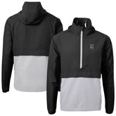 Kansas City Royals Cutter & Buck Charter Eco Recycled Anorak Half-Zip Hoodie Jacket Black/Gray
