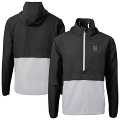 Kansas City Royals Cutter & Buck Charter Eco Recycled Anorak Half-Zip Hoodie Jacket Black/Gray