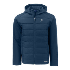 Detroit Tigers Cutter & Buck Evoke Hybrid Eco Softshell Recycled Full-Zip Jacket Navy