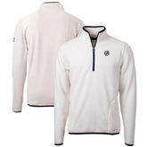 New York Yankees Cutter & Buck Cascade Eco Fleece Quarter-Zip Jacket Oatmeal