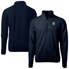 Minnesota Twins Cutter & Buck Cascade Eco Fleece Quarter-Zip Jacket Navy