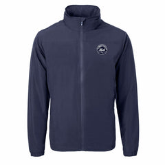 New York Mets Cutter & Buck Charter Eco Recycled Full-Zip Hoodie Jacket Navy