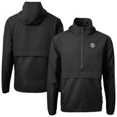 New York Yankees Cutter & Buck Charter Eco Recycled Anorak Half-Zip Hoodie Jacket Black