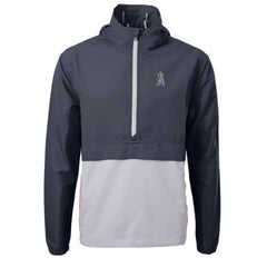 Los Angeles Angels Cutter & Buck Charter Eco Recycled Anorak Half-Zip Hoodie Jacket Navy/Gray