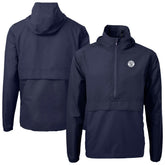 Milwaukee Brewers Cutter & Buck Charter Eco Recycled Anorak Half-Zip Hoodie Jacket Navy
