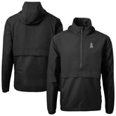 Los Angeles Angels Cutter & Buck Charter Eco Recycled Anorak Half-Zip Hoodie Jacket Black