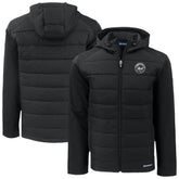 New York Mets Cutter & Buck Evoke Hybrid Eco Softshell Recycled Full-Zip Hooded Jacket Black