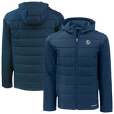 New York Yankees Cutter & Buck Evoke Hybrid Eco Softshell Recycled Full-Zip Hooded Jacket Navy