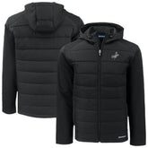 Los Angeles Dodgers Cutter & Buck Evoke Hybrid Eco Softshell Recycled Full-Zip Hooded Jacket Black