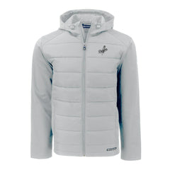 Los Angeles Dodgers Cutter & Buck Evoke Hybrid Eco Softshell Recycled Full-Zip Hooded Jacket Gray