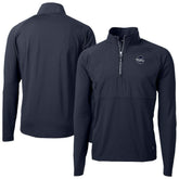 Philadelphia Phillies Cutter & Buck Adapt Eco Hybrid Raglan DryTec Quarter-Zip Jacket Navy
