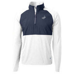 Los Angeles Dodgers Cutter & Buck Adapt Eco Hybrid Raglan DryTec Quarter-Zip Jacket White