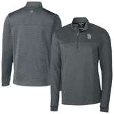 San Diego Padres Cutter & Buck Traverse Eco Stripe Tri-Blend DryTec Quarter-Zip Jacket Gray