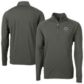 New York Mets Cutter & Buck Adapt Eco Raglan Quarter-Zip Jacket Olive