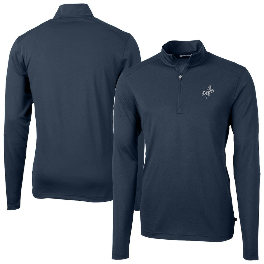 Los Angeles Dodgers Cutter & Buck Virtue Eco Pique Quarter-Zip Jacket Navy