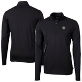 Seattle Mariners Cutter & Buck Virtue Eco Pique Quarter-Zip Jacket Black
