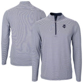Minnesota Twins Cutter & Buck Virtue Eco Pique Micro Stripe Quarter-Zip Jacket Navy