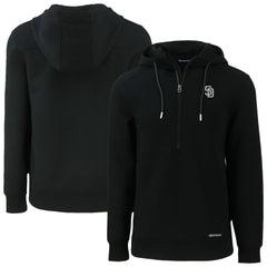 San Diego Padres Cutter & Buck Roam Eco Recycled Tri-Blend Half-Zip Hoodie Black
