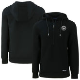 New York Mets Cutter & Buck Roam Eco Recycled Tri-Blend Half-Zip Hoodie Black