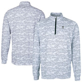 Texas Rangers Cutter & Buck Traverse Eco Camo Tri-Blend DryTec Quarter-Zip Top Charcoal