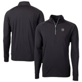 Chicago Cubs Cutter & Buck Big & Tall Adapt Eco DryTec Raglan Quarter-Zip Jacket Black