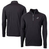 Los Angeles Dodgers Cutter & Buck Big & Tall Adapt Eco DryTec Raglan Quarter-Zip Jacket Black