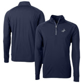Los Angeles Dodgers Cutter & Buck Big & Tall Adapt Eco DryTec Raglan Quarter-Zip Jacket Navy