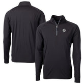 New York Yankees Cutter & Buck Big & Tall Adapt Eco DryTec Raglan Quarter-Zip Jacket Black