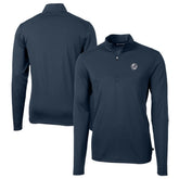 New York Yankees Cutter & Buck Big & Tall Virtue Eco Pique Quarter-Zip Jacket Navy