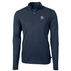 New York Yankees Cutter & Buck Big & Tall Virtue Eco Pique Quarter-Zip Jacket Navy