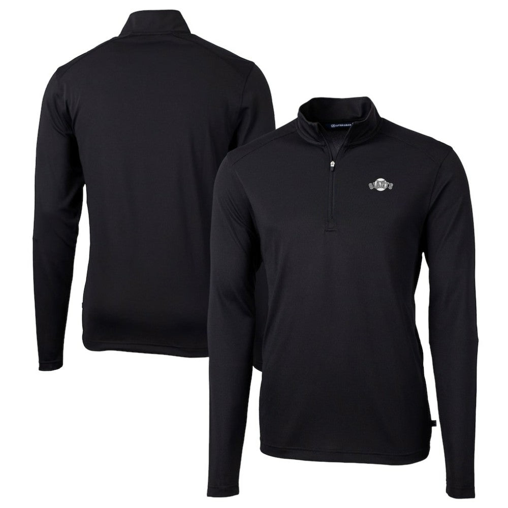 San Francisco Giants Cutter & Buck Big & Tall Virtue Eco Pique Quarter-Zip Jacket Black